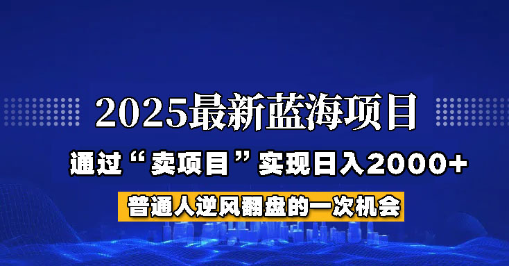 2025年蓝海项目，如何通过“网创项目”日入2000+-丸动小站