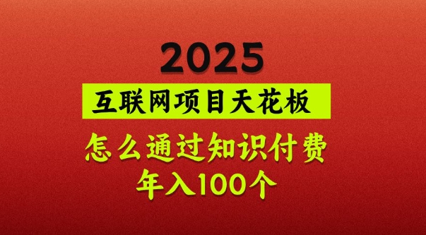 2025项目天花板，普通怎么通过知识付费翻身，年入百个【揭秘】-丸动小站