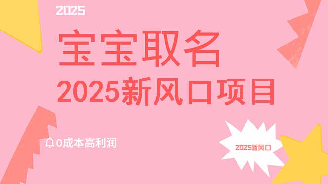 2025新风口项目宝宝取名，0成本高利润，附保姆级教程，月入过万不是梦-丸动小站