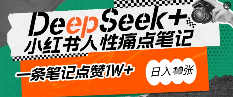 AI赋能小红书爆款秘籍：用DeepSeek轻松抓人性痛点，小白也能写出点赞破万的吸金笔记，日入多张-丸动小站