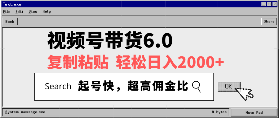 视频号带货6.0，轻松日入2000+，起号快，复制粘贴即可，超高佣金比-丸动小站