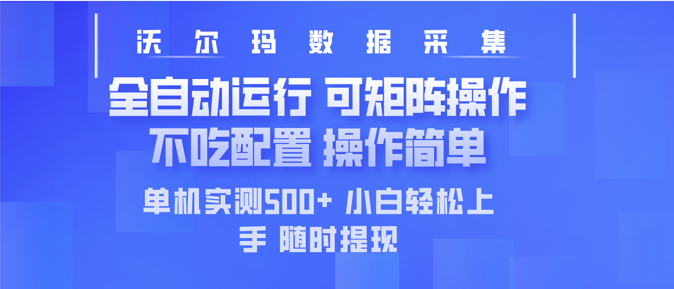 最新沃尔玛平台采集 全自动运行 可矩阵单机实测500+ 操作简单-丸动小站