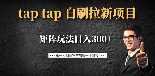 taptap拉新自刷项目，一个新用户14元，矩阵玩法日入300+-丸动小站