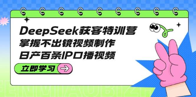 DeepSeek获客特训营：掌握不出镜视频制作，日产百条IP口播视频-丸动小站