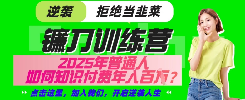 【网创项目终点站-镰刀训练营超级IP合伙人】25年普通人如何通过“知识付费”年入百个-仅此一版【揭秘】-丸动小站