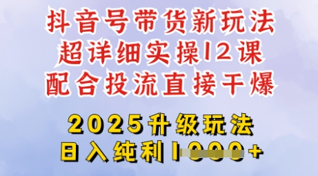 2025全新升级抖音带货玩法，一天纯利四位数，从剪辑到选品再到发布投流，超详细玩法揭秘-丸动小站