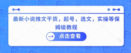 最新小说推文干货，起号，选文，实操等保姆级教程-丸动小站