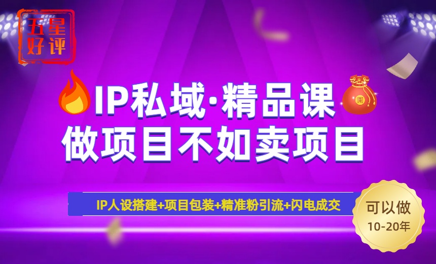 2025年“IP私域·密训精品课”，日赚3000+小白避坑年赚百万，暴力引流…-丸动小站