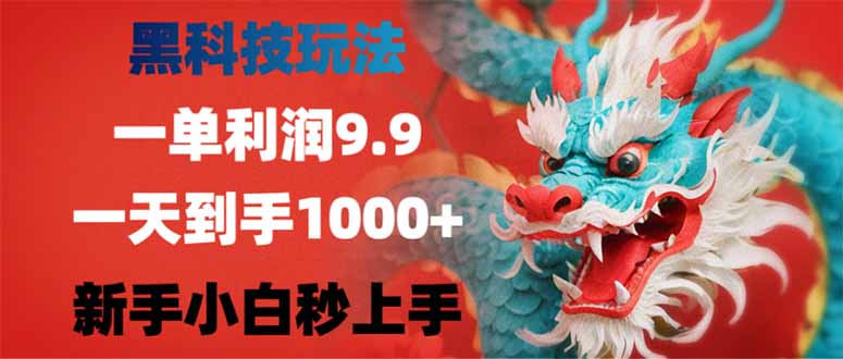 黑科技玩法，一单利润9.9,一天到手1000+，新手小白秒上手-丸动小站