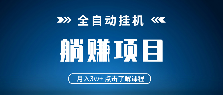 全自动挂机项目 月入3w+ 真正躺平项目 不吃电脑配置 当天见收益-丸动小站