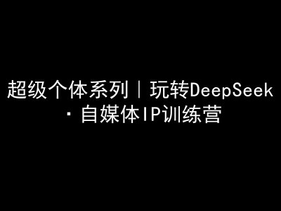 超级个体系列，玩转DeepSeek·自媒体IP训练营，deepseek教程-丸动小站